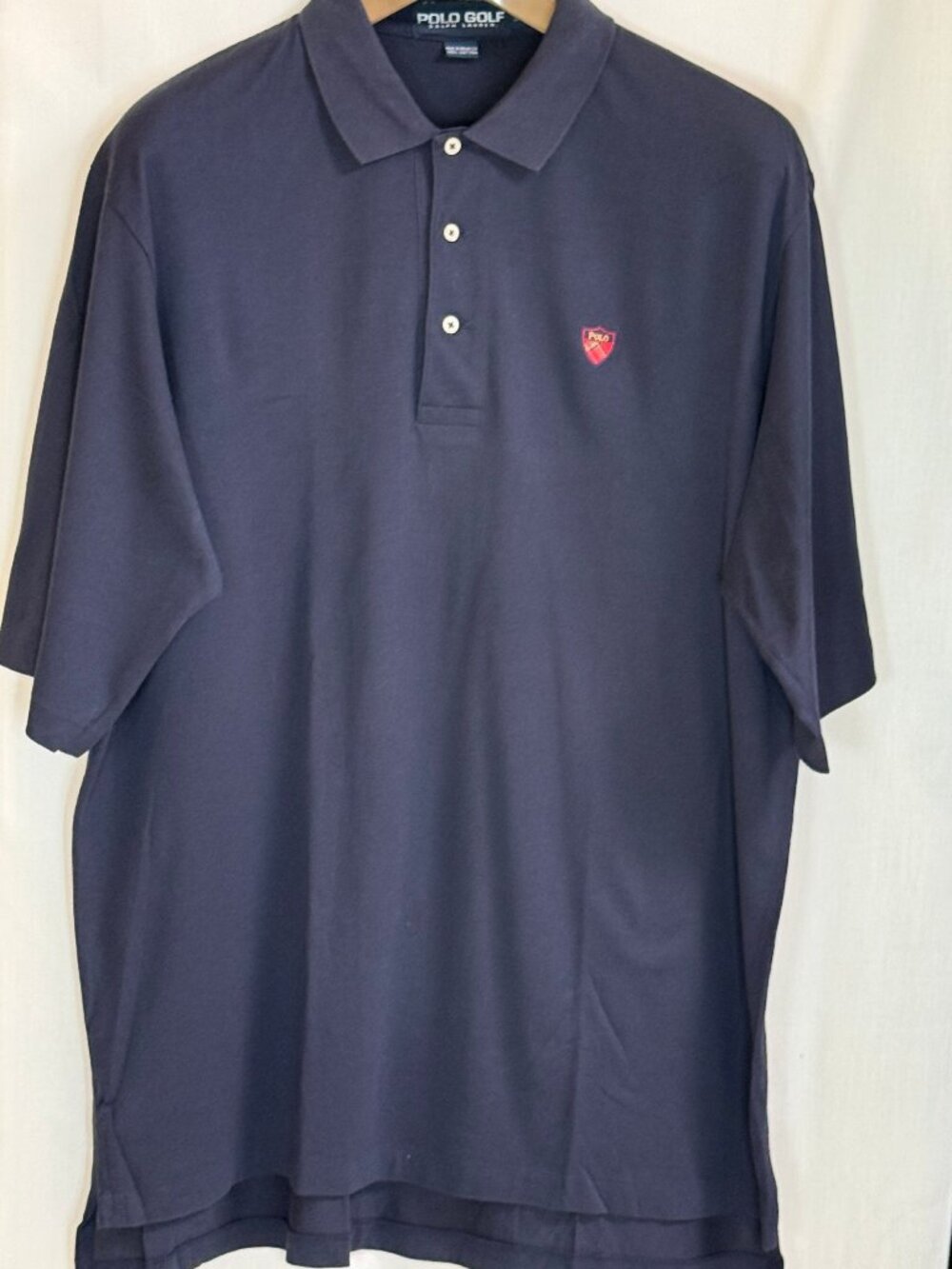 VTG RL Polo Golf Men's Short Sleeve w/ Collar 100% Cotton Polo Shirt - Navy - XL